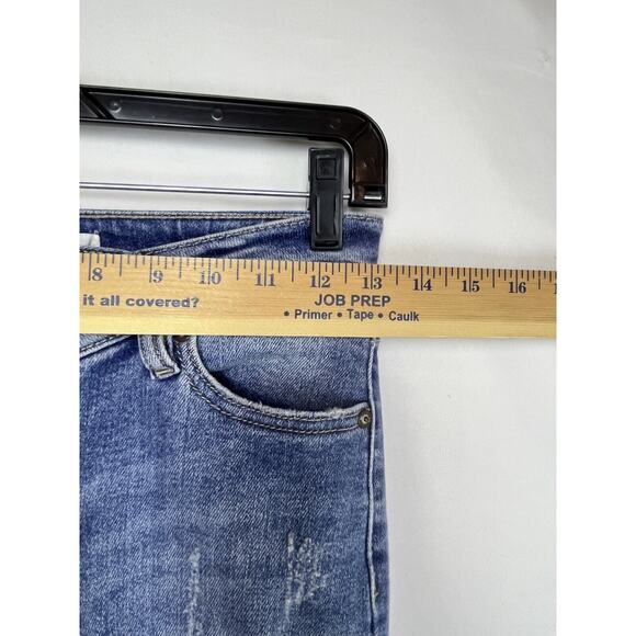 Kancan Women's Size 24 Destroyed High Rise Raw Hem Off Center Denim Jeans - Picture 5 of 9